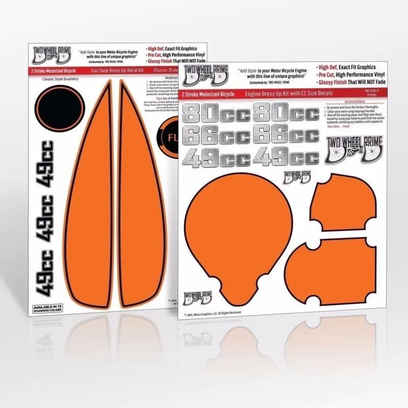 2 Stroke Motorized Bicycle Tank & Engine Decal Mega Kit SAVE 15%