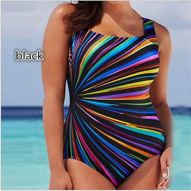 2021 Summer High Waist Women Printed Push-Up Padded Swimwear Sizes L -5XL