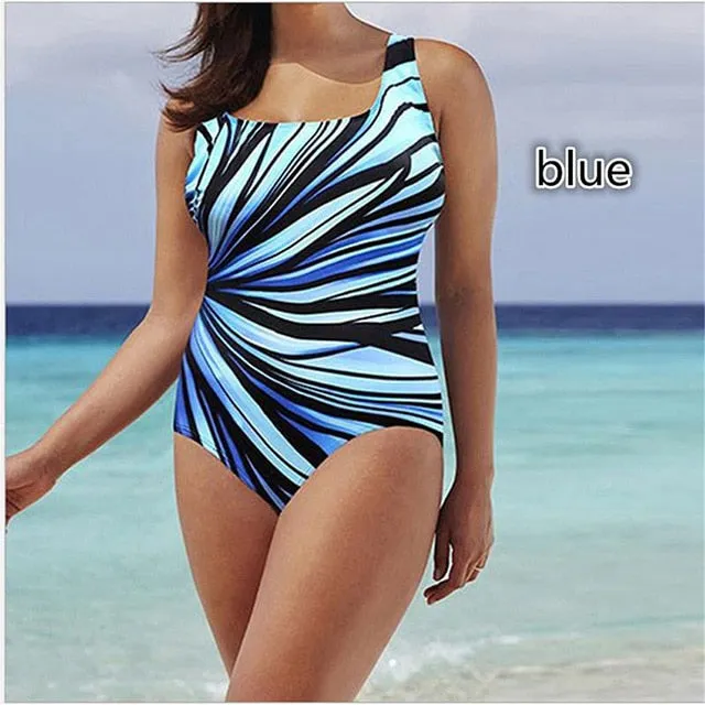 2021 Summer High Waist Women Printed Push-Up Padded Swimwear Sizes L -5XL