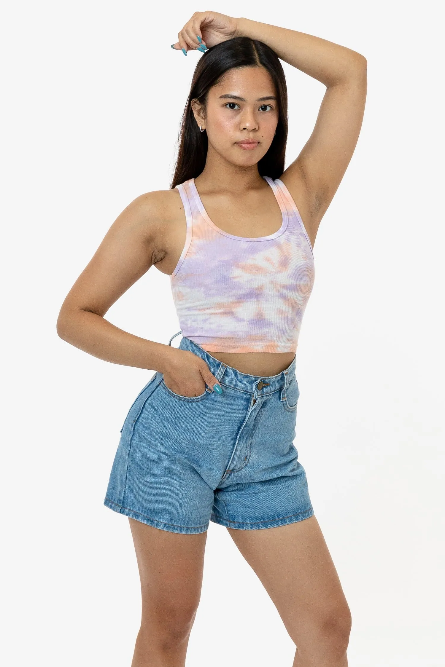 21308TD - Tie Dye 2x1 Crop Tank