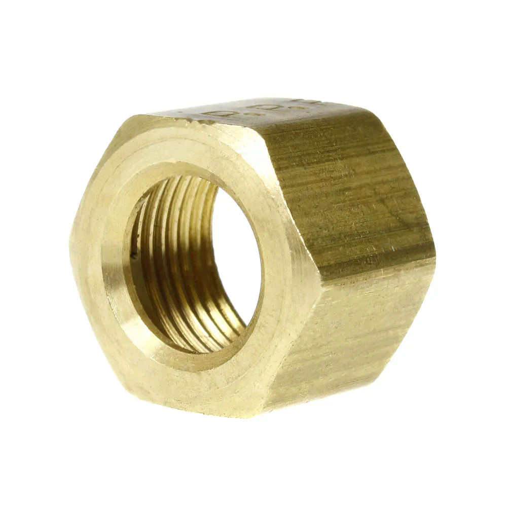 3/8" Compression Nut Hex Shape 9/16"-24 Thread Size Solid Brass Fitting New