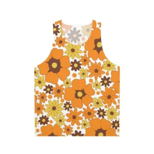 70s Floral Pattern Unisex Tank Top