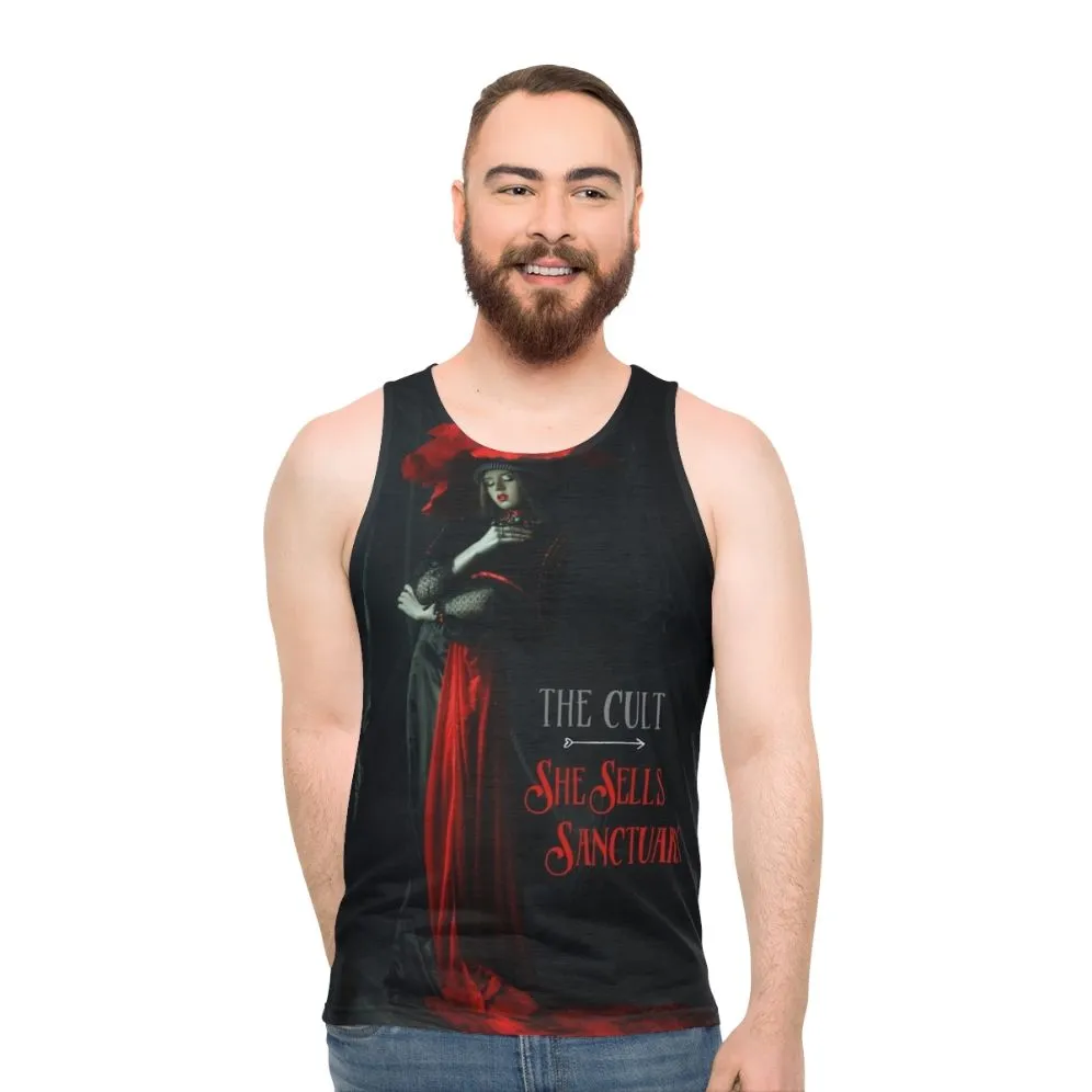 80s Rock Unisex Tank Top: "She Sells Sanctuary" by The Cult