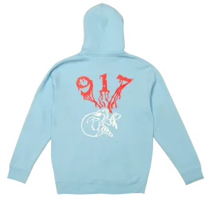 917 Skull Hoodie Light Blue