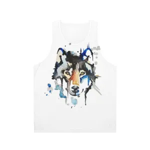 Abstract Watercolor Wolf Unisex Tank Top