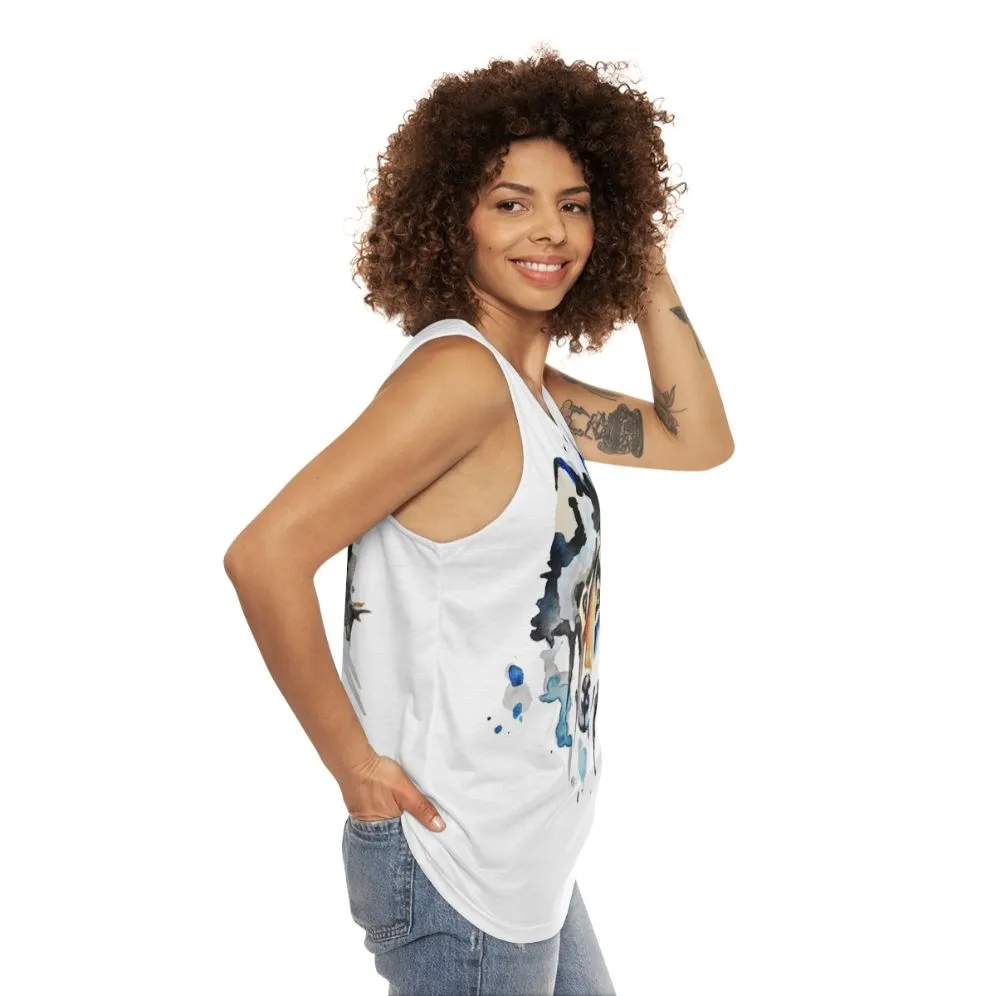 Abstract Watercolor Wolf Unisex Tank Top