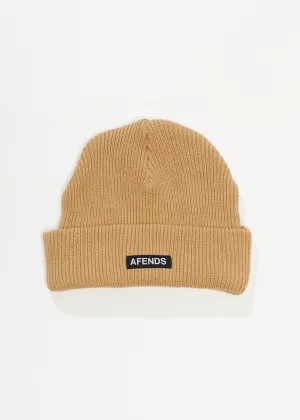 AFENDS Unisex Hometown - Knit Beanie - Tan