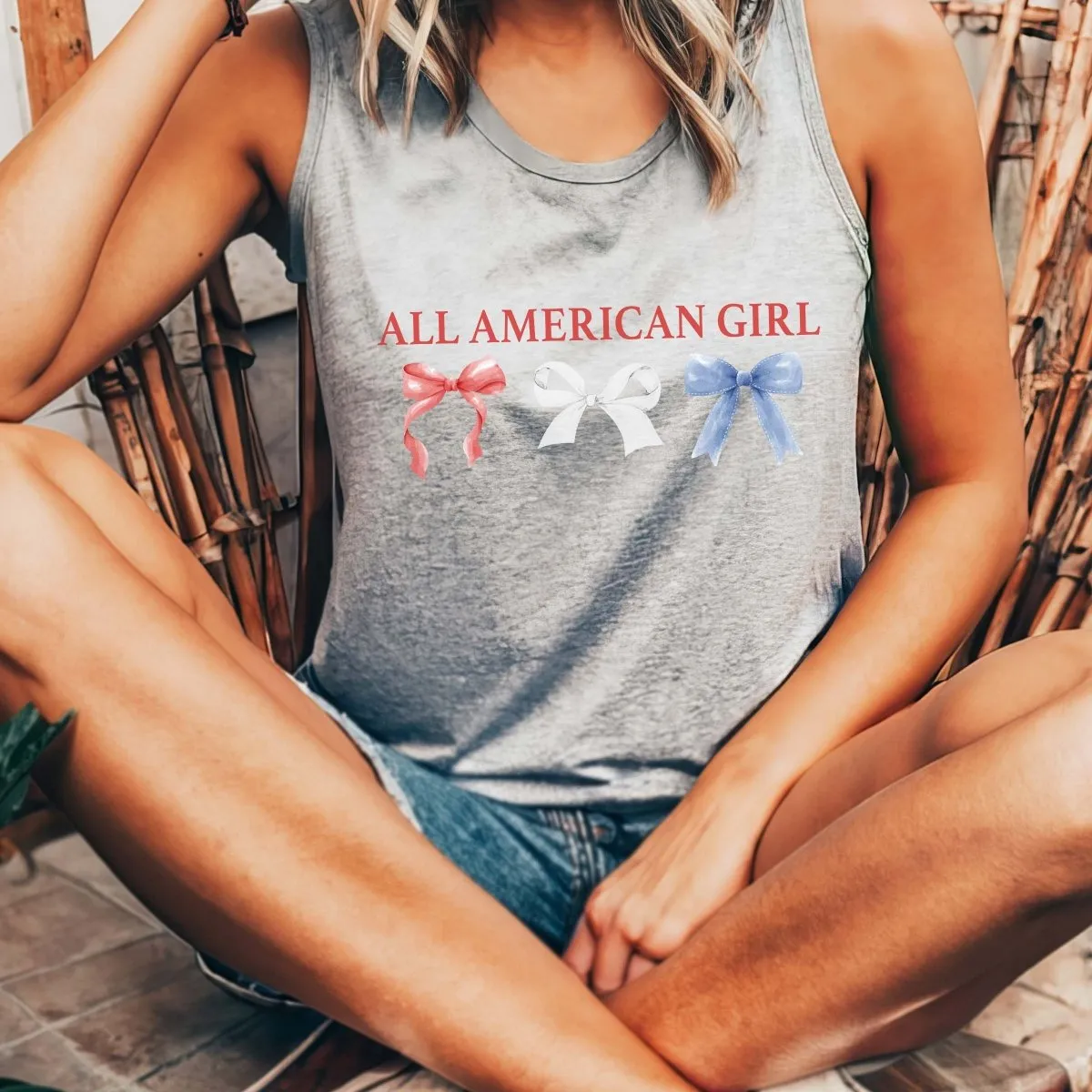 All American Girl Bows Bella Flowy Tank