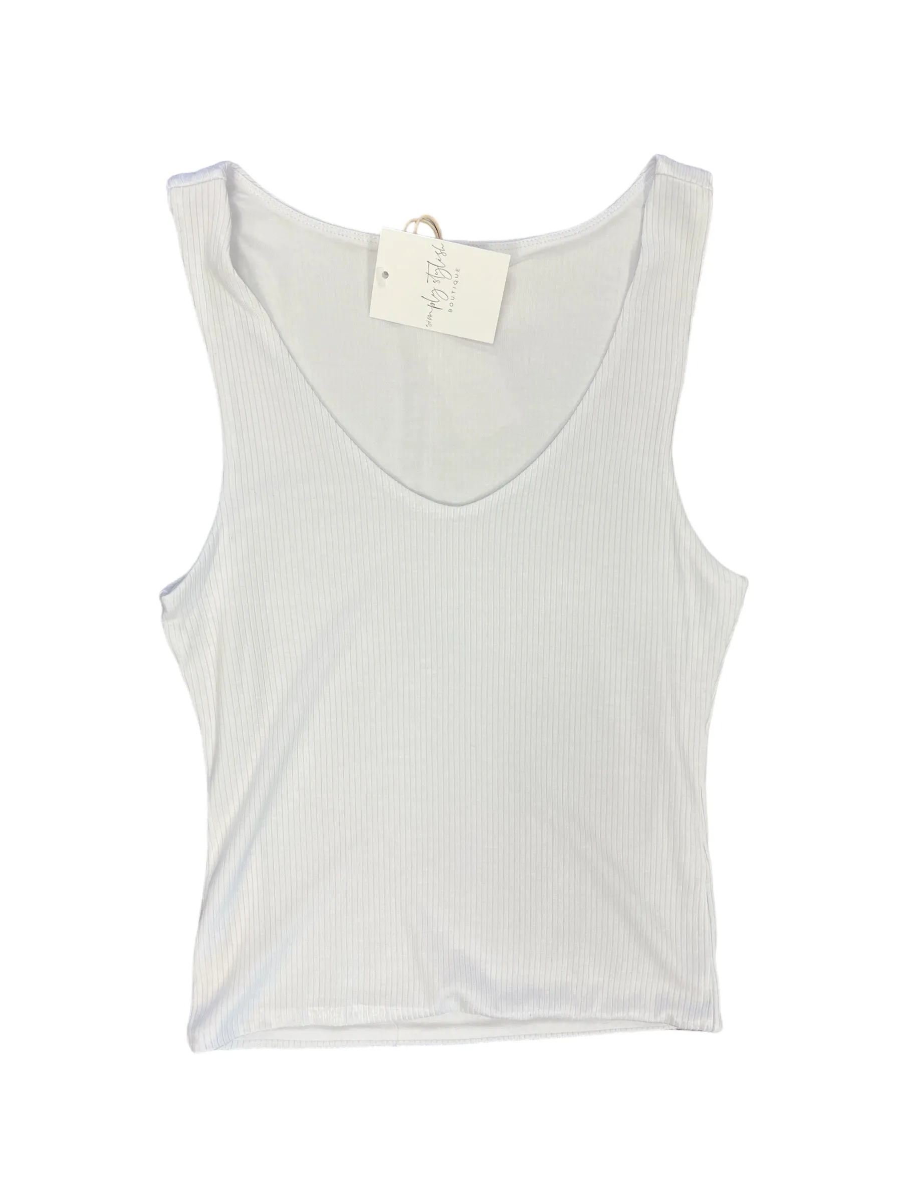 Avala V Neck Rib Top