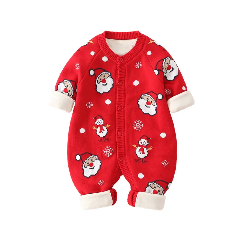 Baby Winter Thicken Warm Romper Christmas Sweater