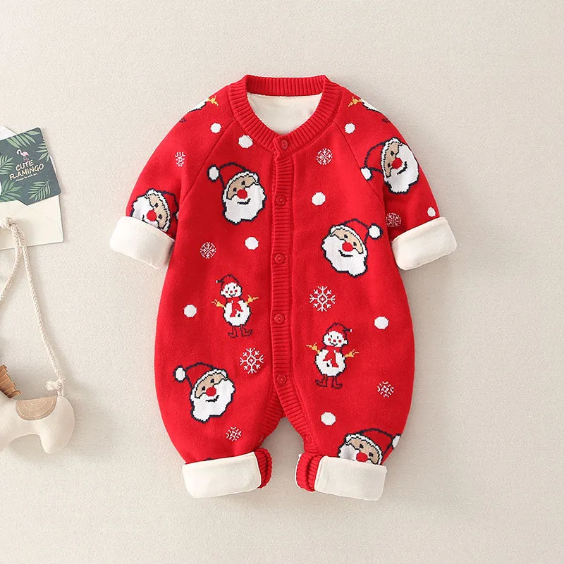 Baby Winter Thicken Warm Romper Christmas Sweater