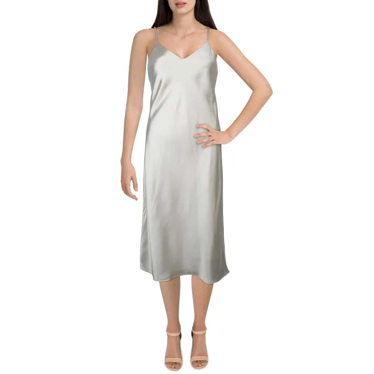 BCBGMAXAZRIA Womens Silk Long Slip Dress