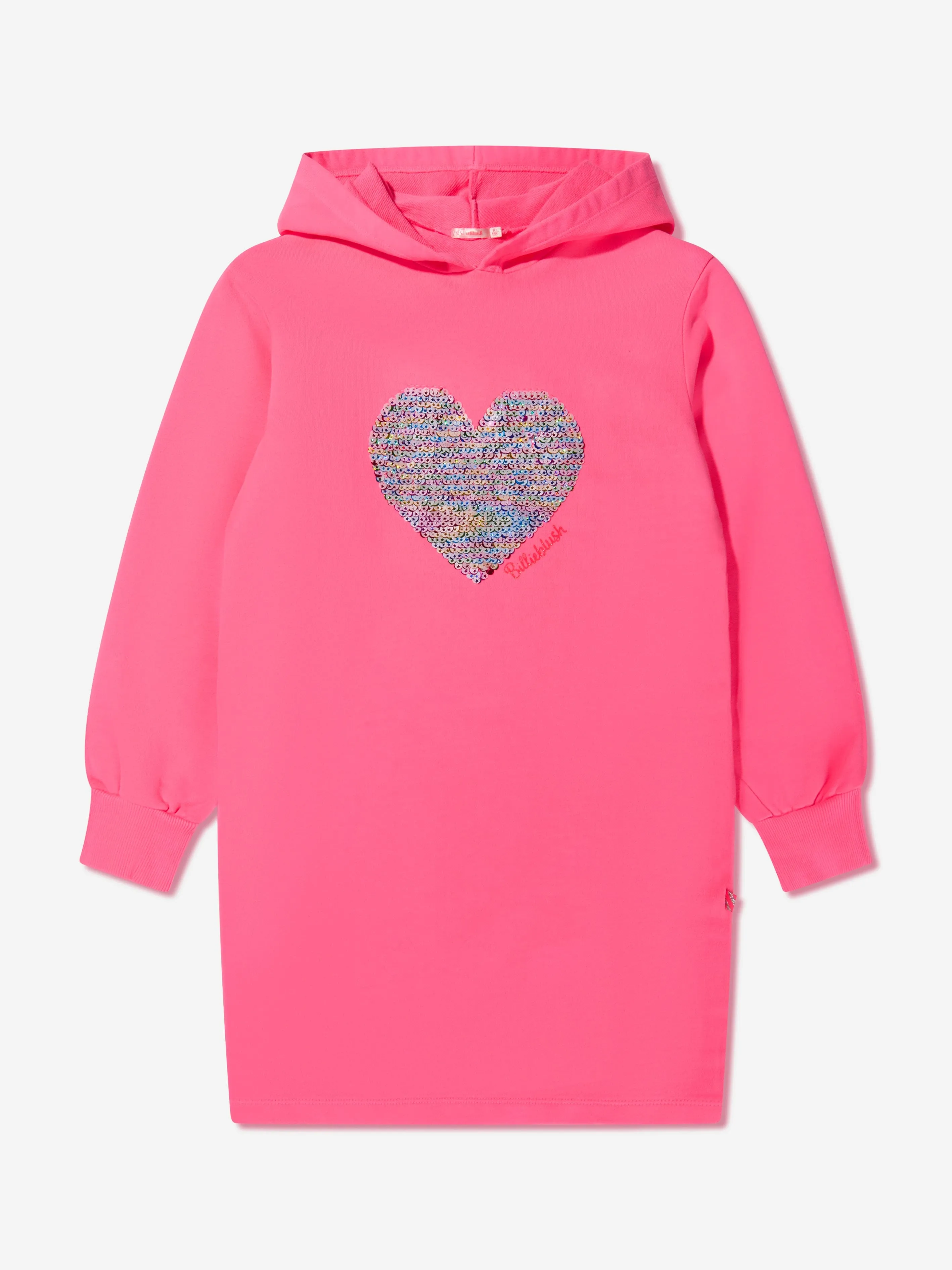 Billieblush Girls Hooded Sweater Dress With Sequin Heart