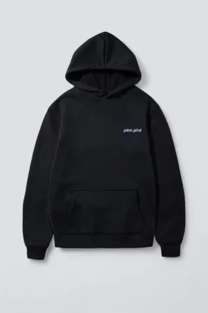 Black New York Embroidered Chest Logo Hoodie 2