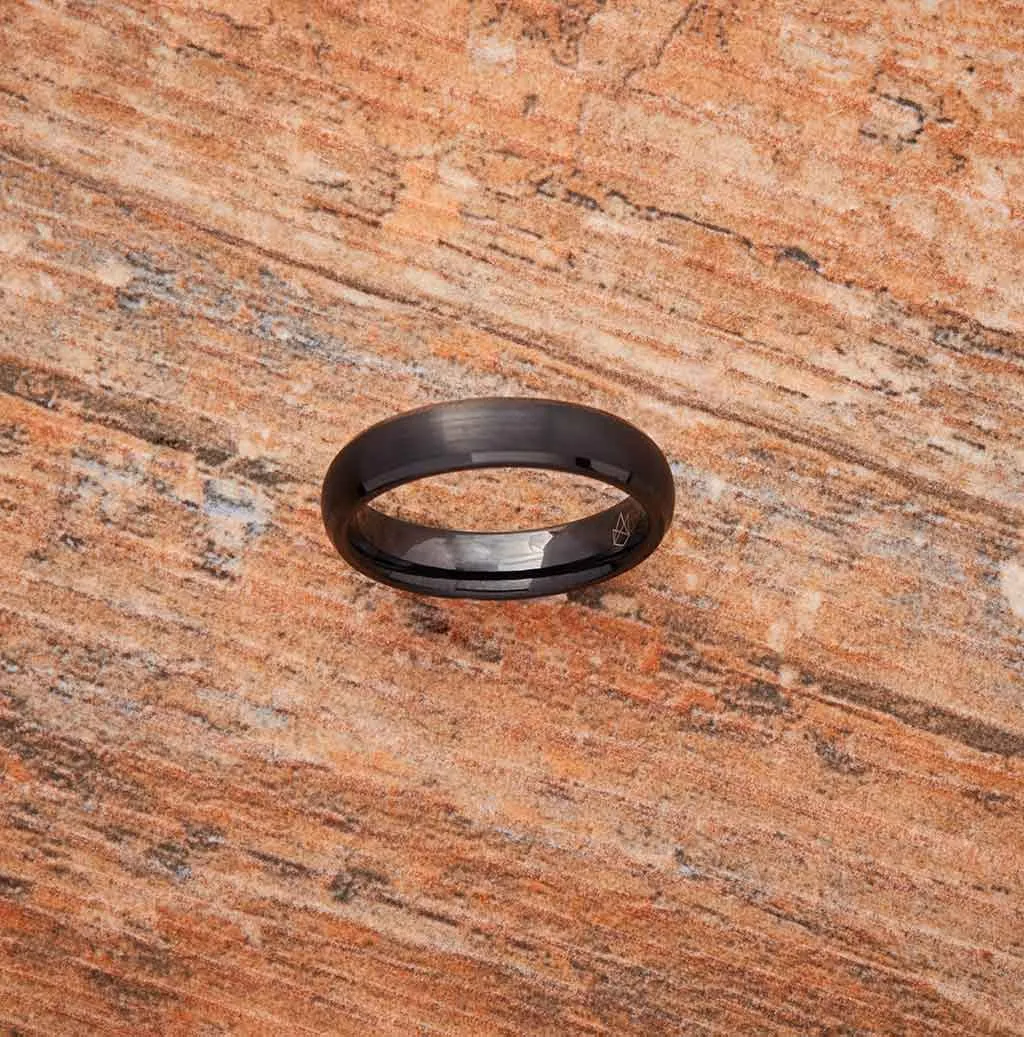 Black Tungsten Ring - Minimalist - 4MM