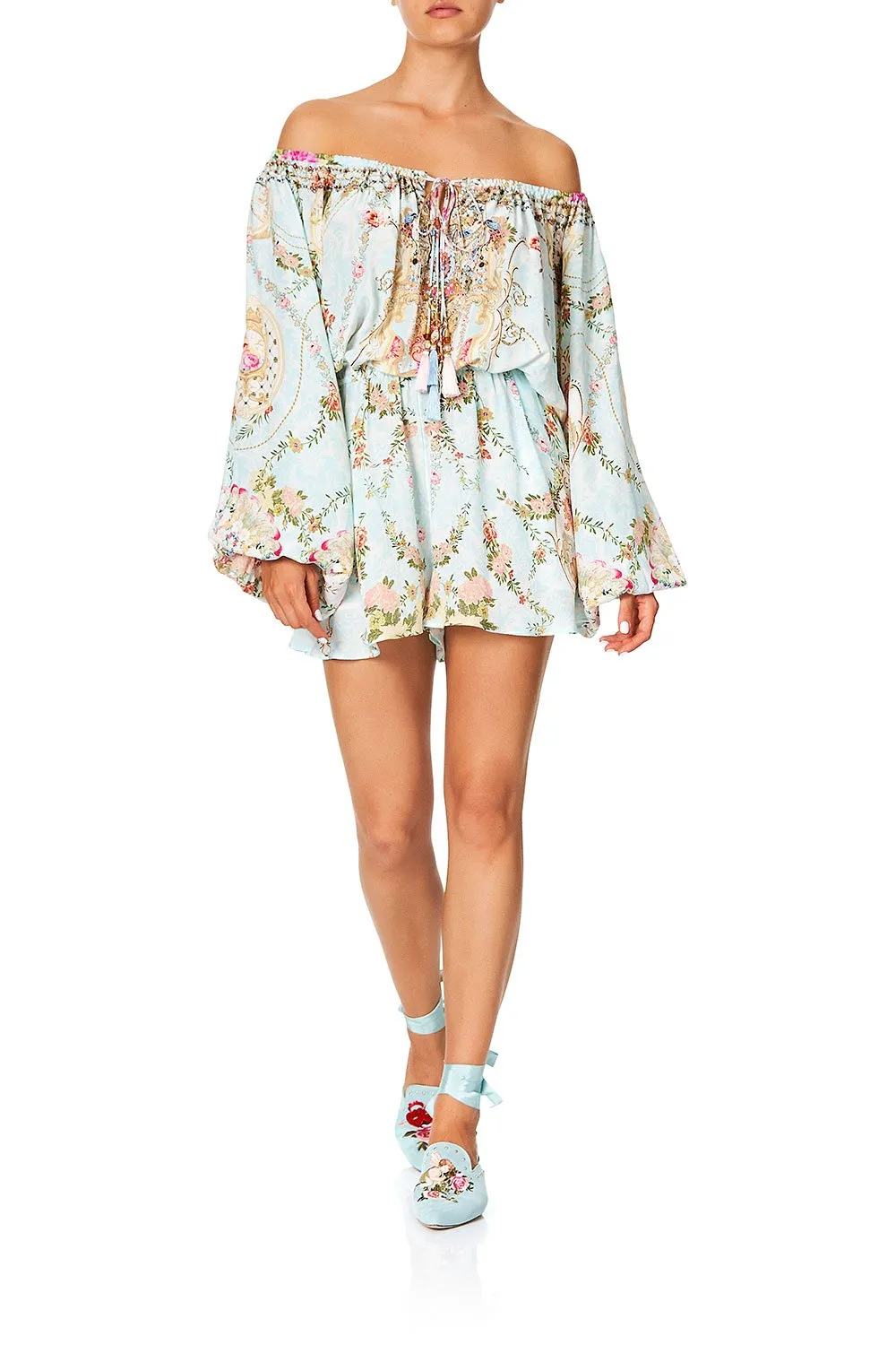 BLOUSON SLEEVE PLAYSUIT VERSAILLES SKY