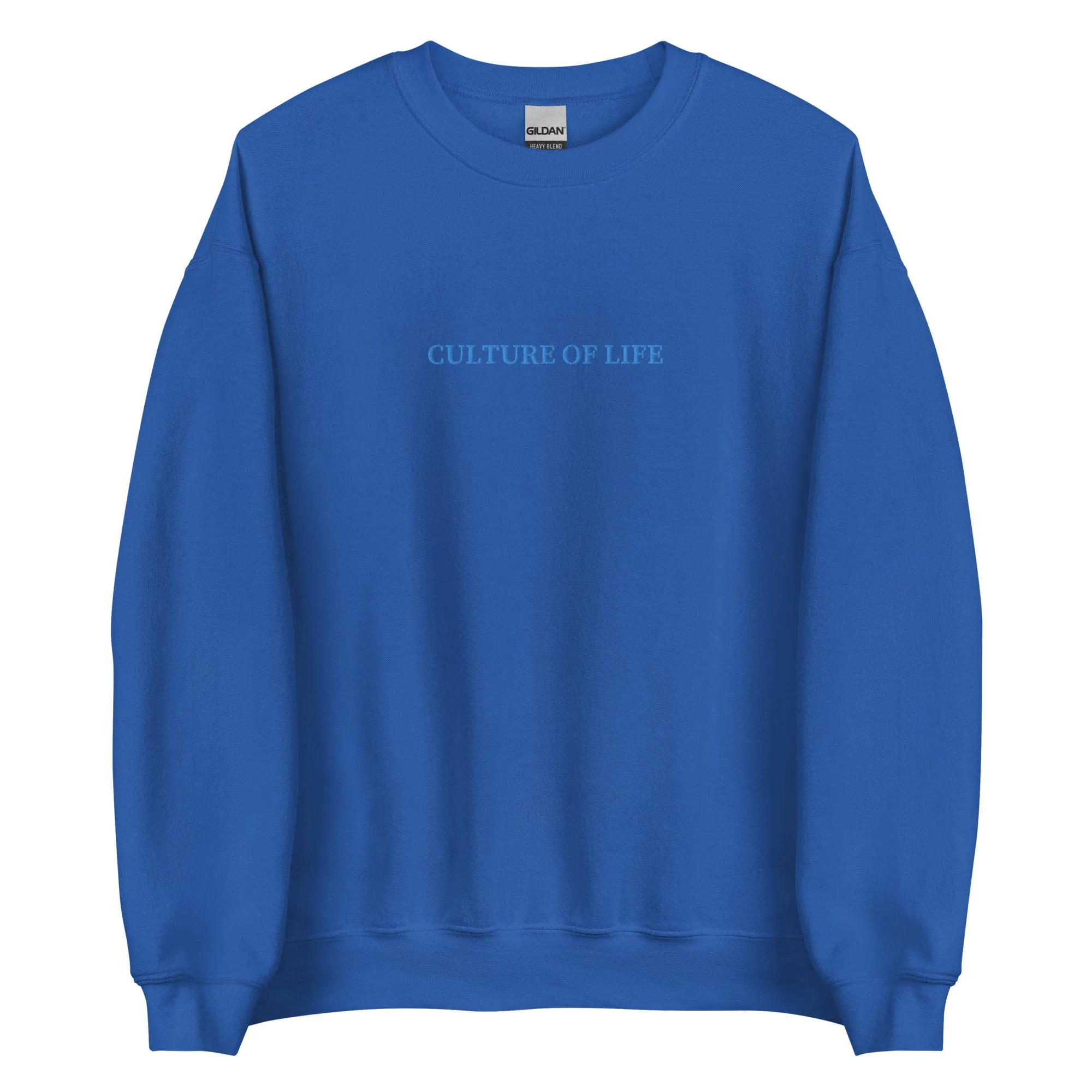 Blue Embroidered Culture of Life Sweatshirt