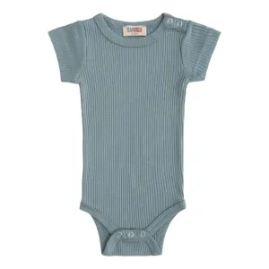 Blue Teal Short Sleeved Modal Bodysuit