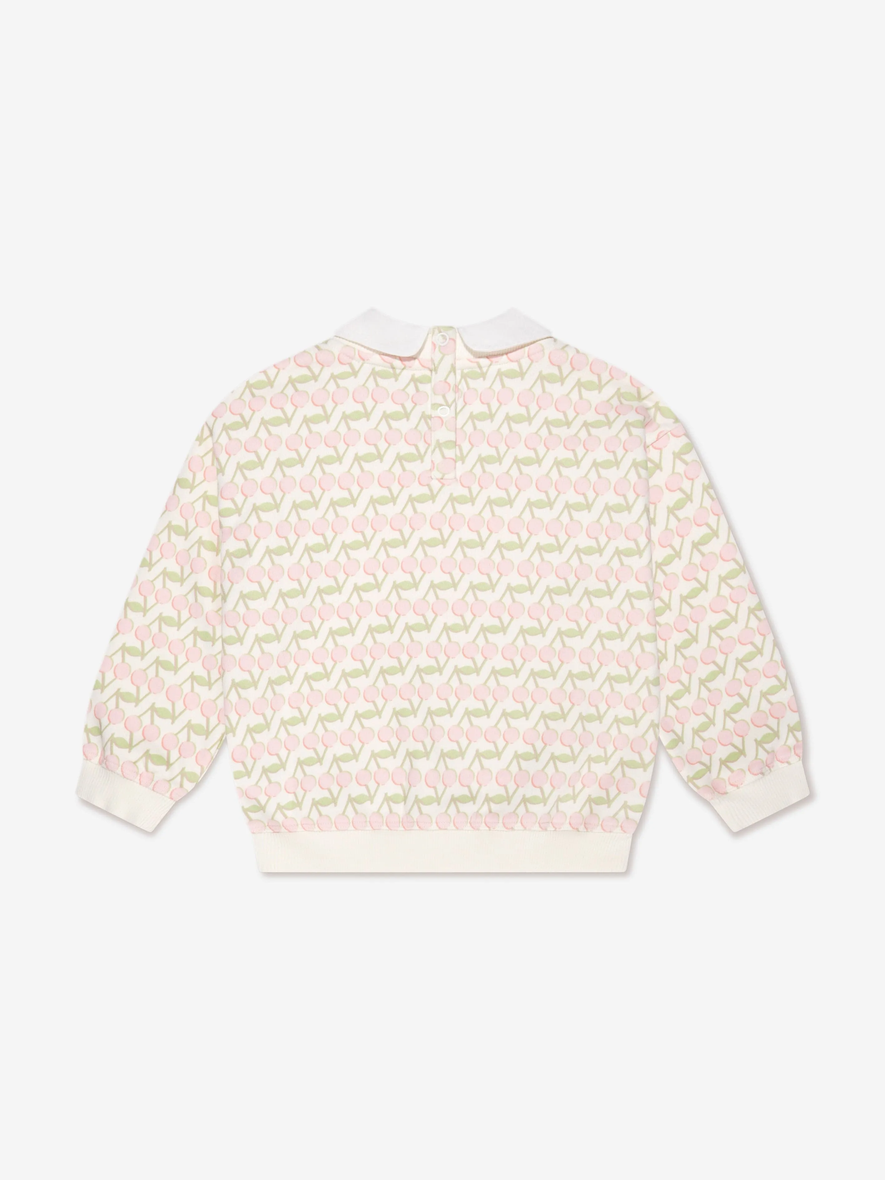 Bonpoint Girls Collared Claudine Sweatshirt in Ivory