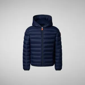 Boys' animal free puffer jacket Dony in navy blue