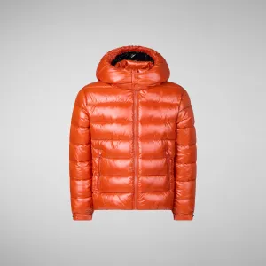 Boys' animal free puffer jacket Niles in maple orange