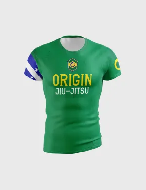 BRAZIL FLAG SS COMPRESSION FIT RASHGUARD