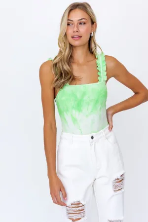 BRIGHT AS THE SUN BODYSUIT TIE DYE LIME GREEN