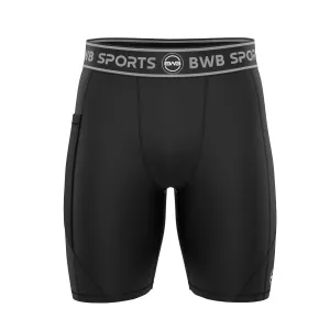 BWB Men's Black Compression Shorts