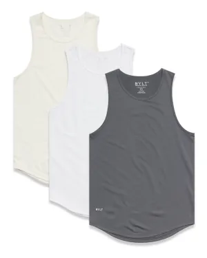 BYLT Signature Drop-Cut Tank - Custom 3 Pack