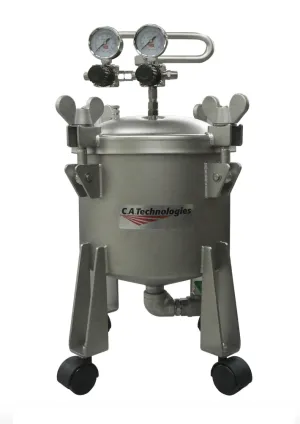 C.A Technologies 2.5 gallon (NON-ASME) Stainless Steel Non-Agitated Bottom Outlet Pressure Tank - SINGLE REGULATED