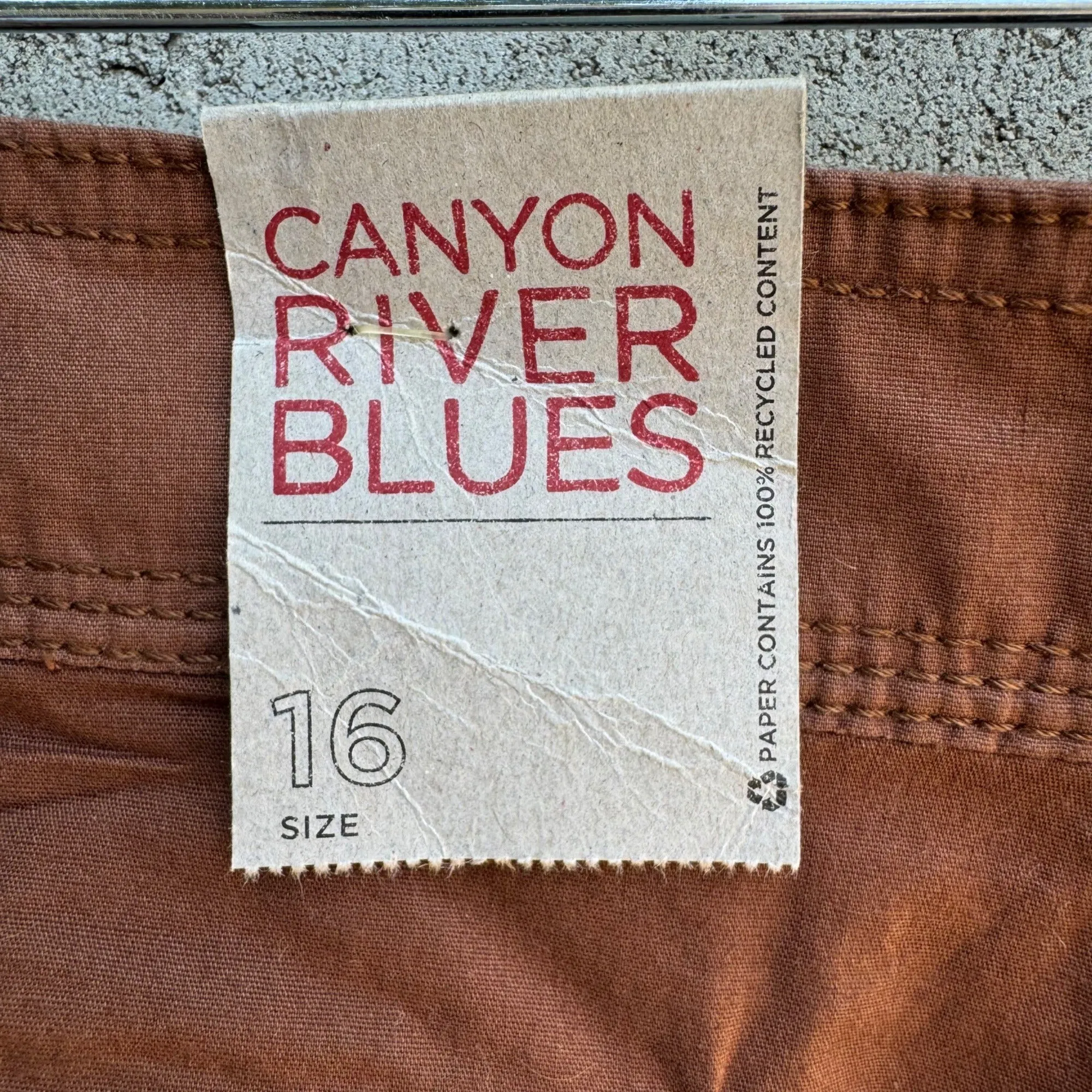 Canyon River Blues Brown Capri Embroidered Pocket Drawstring Hem Cargo Pants New