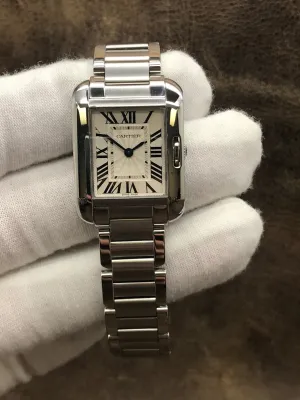 Cartier Tank Anglaise W5310022/3485 Silver Dial Quartz Women's Watch