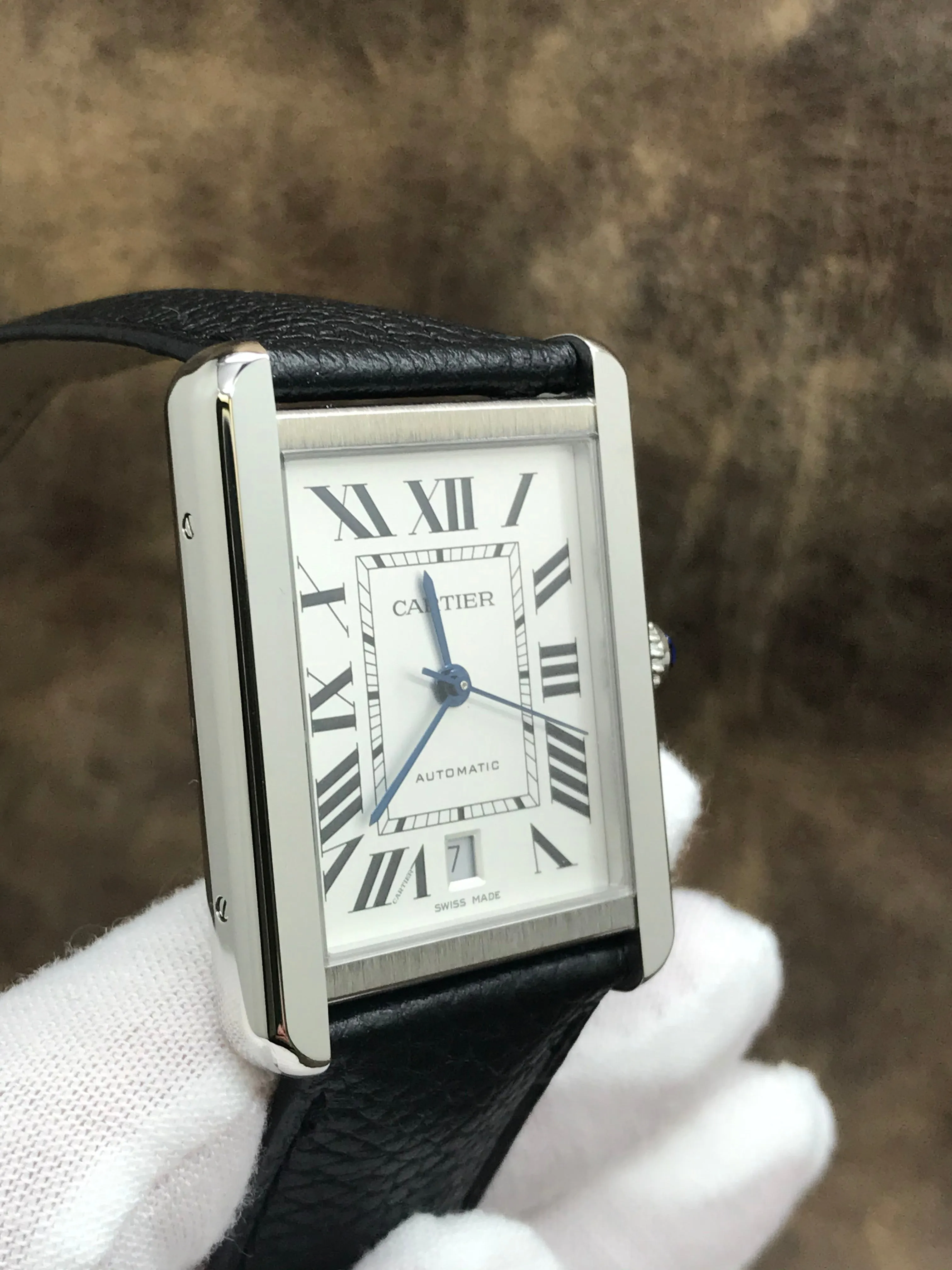 Cartier Tank Solo XL WSTA0029 Silver Dial Automatic Men's Watch