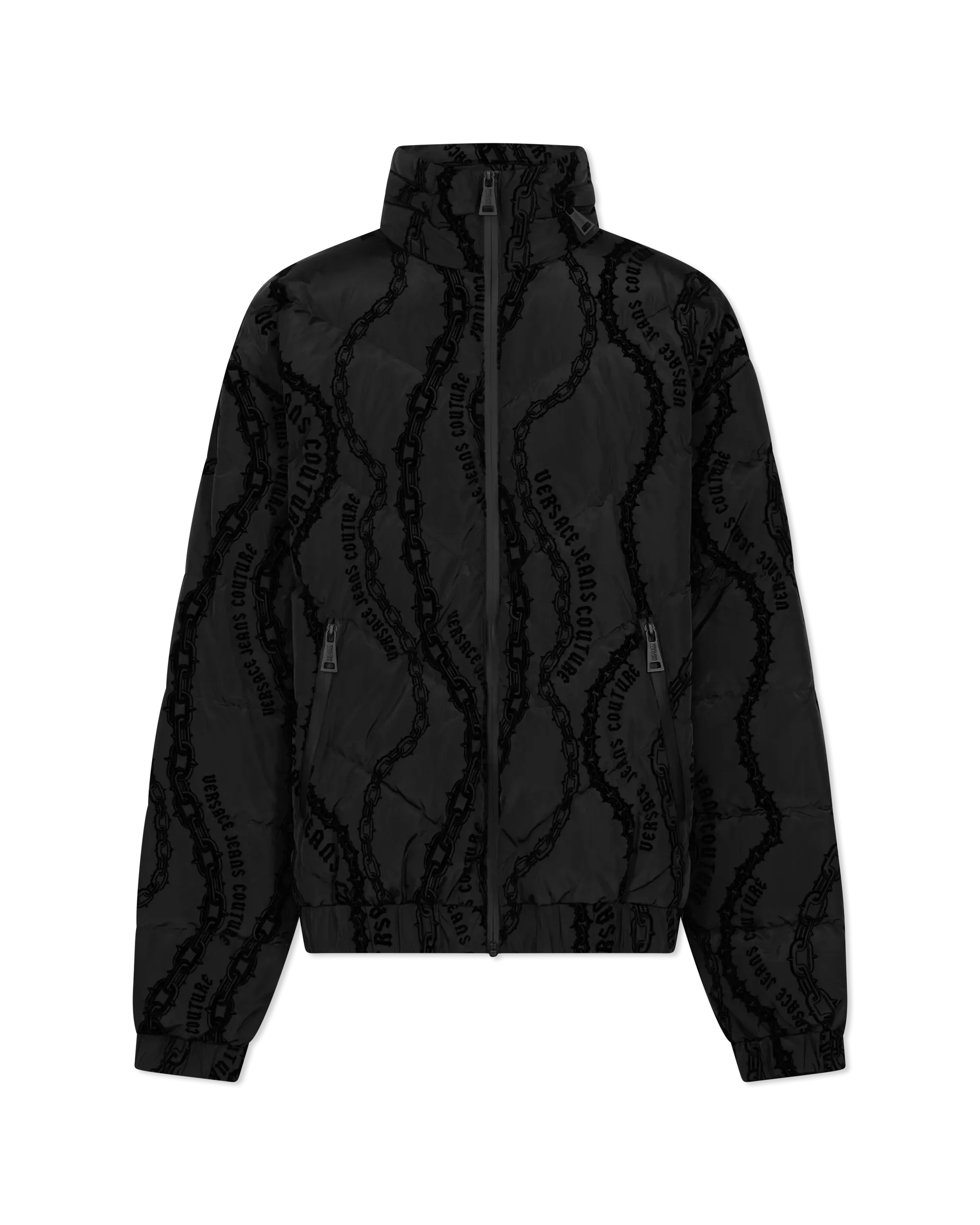 Chain Couture Quilted Puffer Jacket