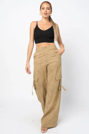 CHIC TWILL WOVEN FULL LENGTH RELAX FIT CARGO PANTS