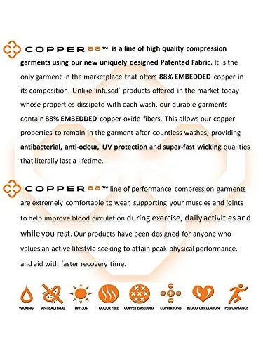 Copper 88 Women's Calf High Compression Socks 6-9 US