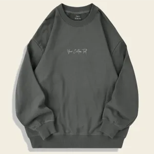 Customised Text Sweatshirt in Pebble Grey