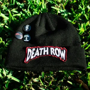 Death Row Custom Hip Hop Patch Beanie with Pins Black