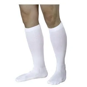 Diabetic Compression Socks, Calf, 18-25 mmHg, Large, Long, Closed, White