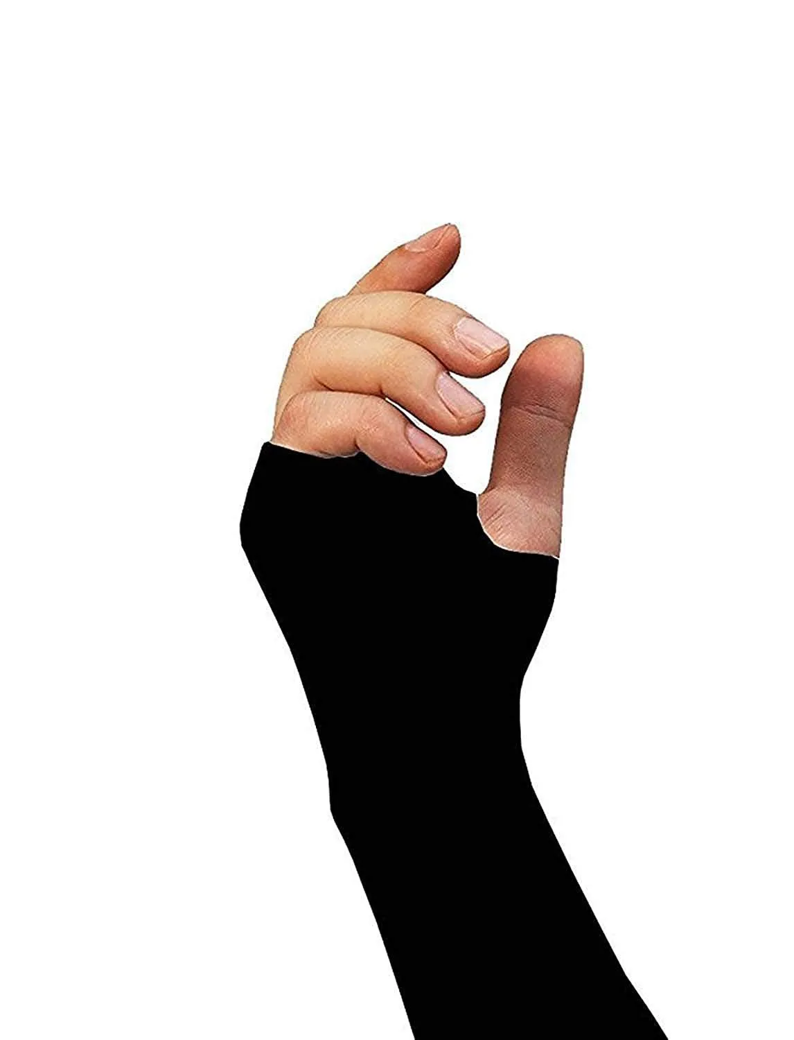 DIGITAL SHOPEE Unisex UV and Dust Pollution Protection Hand Socks with Finger Arm Sleeves (Black, Free Size)