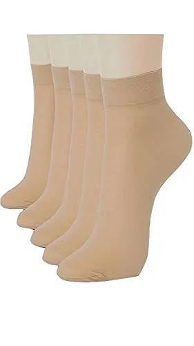 DIGITAL SHOPEE Women's Ultra-Thin Nylon Summer Skin Socks Pack of 5 Free Size