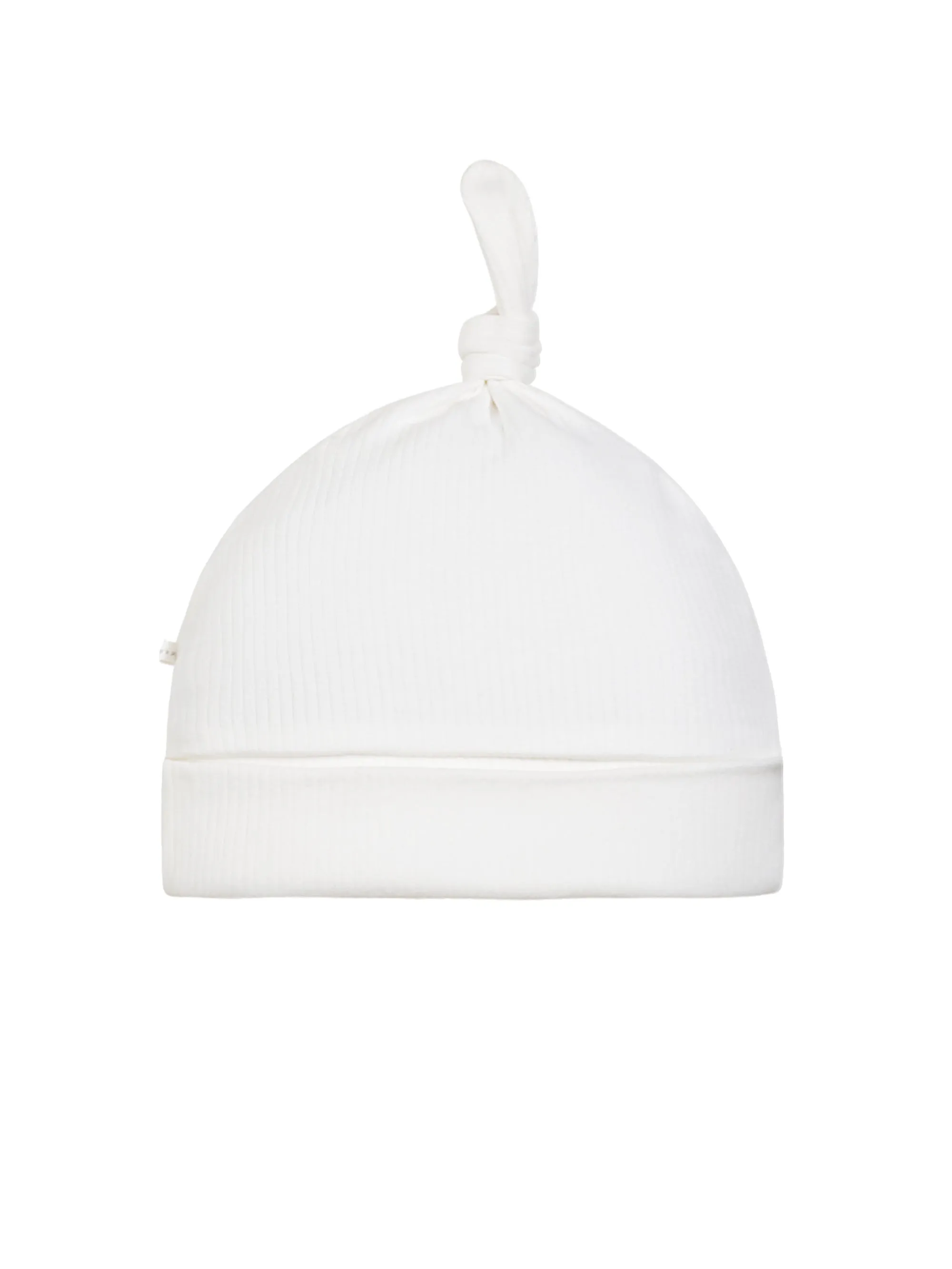 Drop Needle - Knot Top Beanie - Organic White