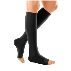 Duomed Soft Class 2 Below Knee Compression Stockings Open Toe Black XXL