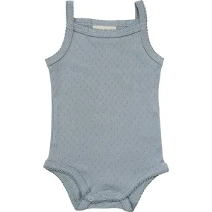 Dusty Blue Pointelle Tank Bodysuit