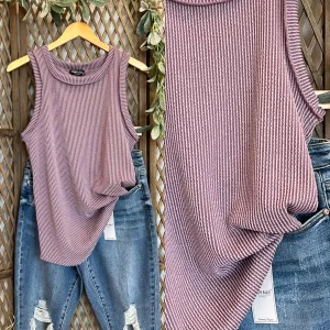 Dusty Lavender Soft Ribbed Tank