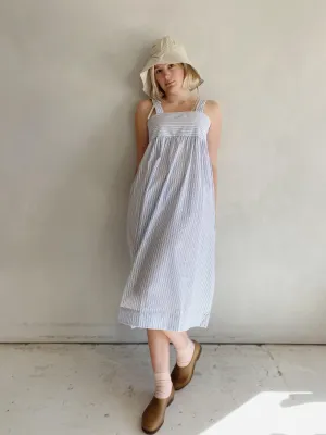 elba dress in blue/white stripe