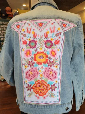 Embroidered Light Denim Jacket