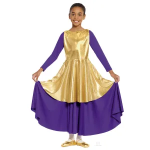 Eurotard 14824C Girls Metallic Peplum Tunic