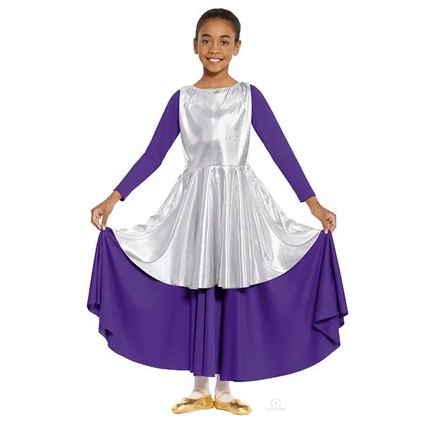 Eurotard 14824C Girls Metallic Peplum Tunic