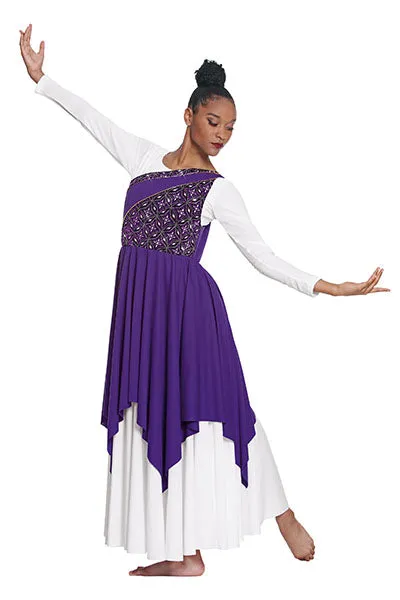 Eurotard 85567 Womens Divine Royalty Asymmetrical Praise Tunic